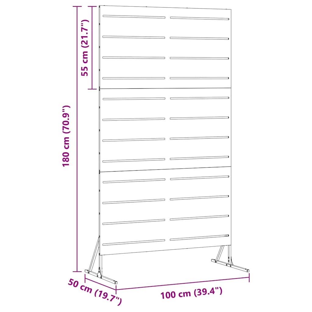 Zaslon za privatnost Antracit 100 x 50 x 180 cm Čelik