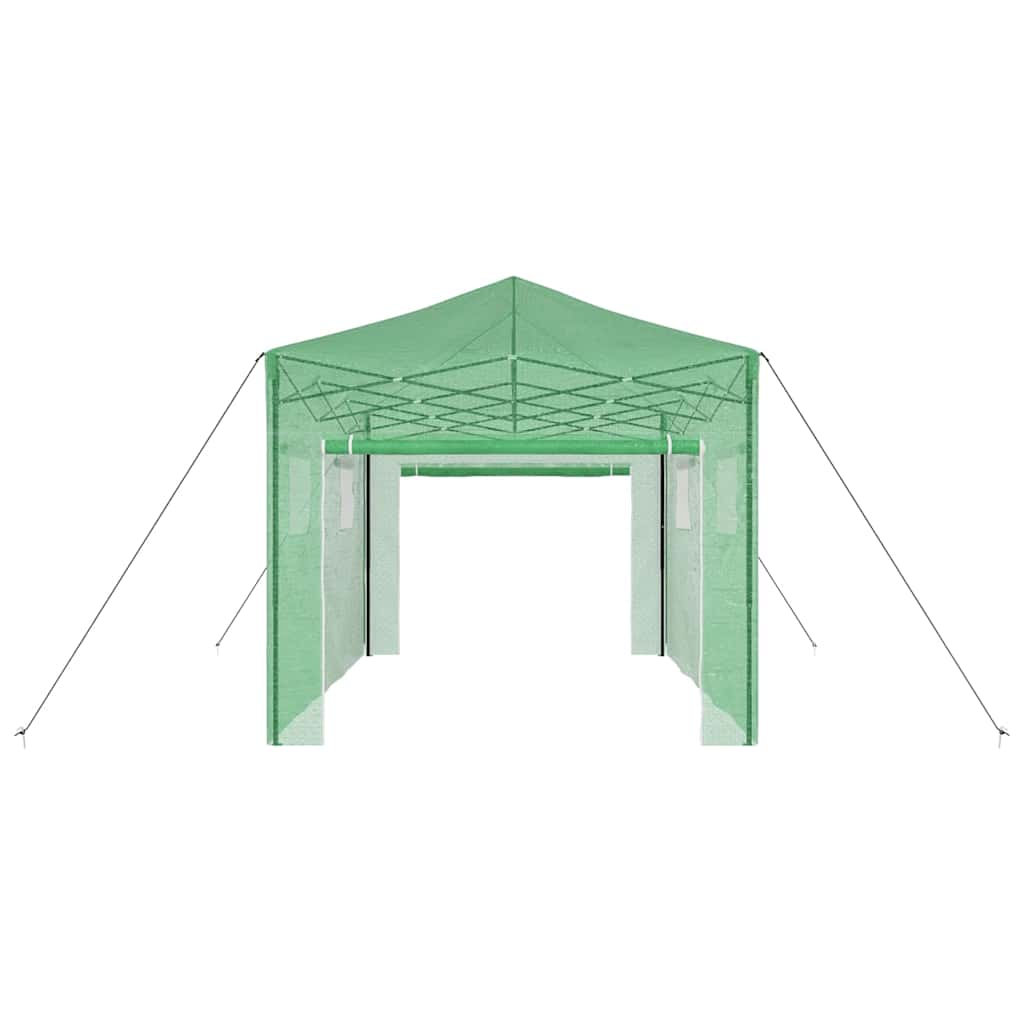 Staklenik s sklopivim okvirom Zelena 290 x 430 x 315 cm Željezo