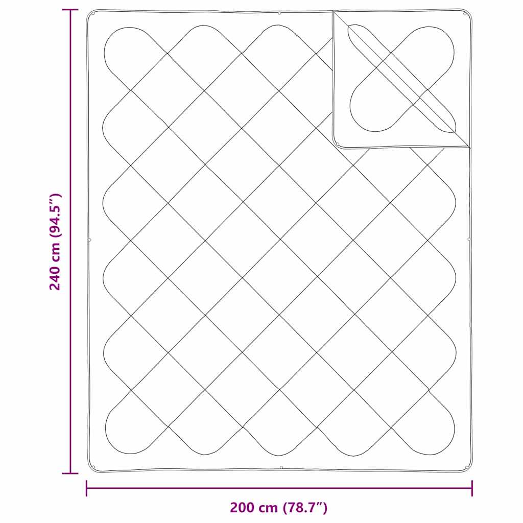 2-u-1 Punionica Bijelo 240 x 200 x 8 cm Poliester