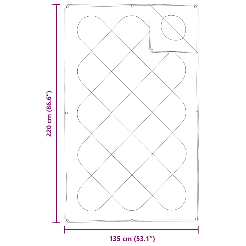 2-u-1 Punionica Bijelo 220 x 135 x 8 cm Poliester