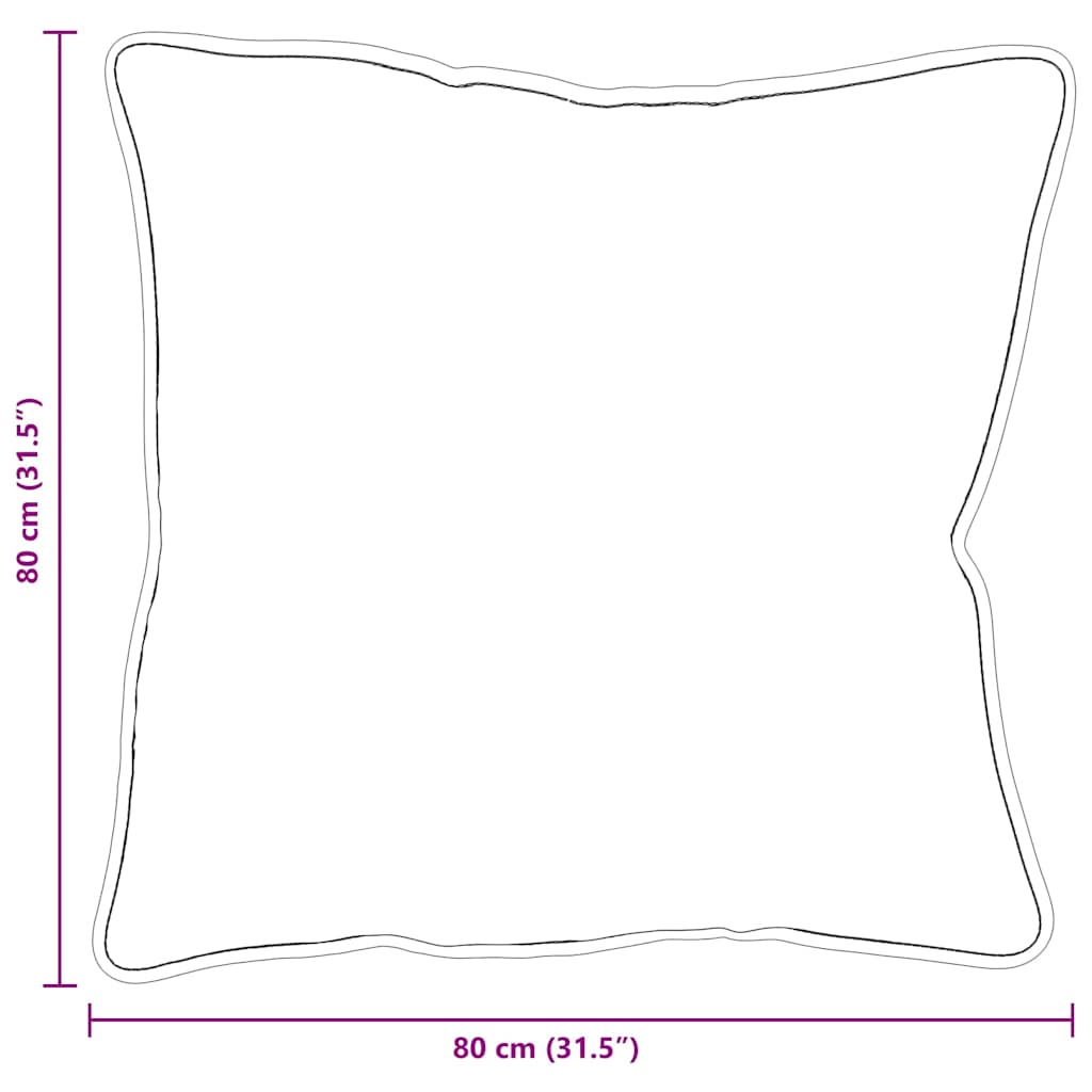Jastuk s jastukom 2 pcs Bijelo 80 x 80 x 20 cm Poliester