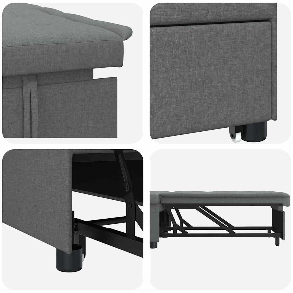 Krevet-sofa na razvlačenje Tamno siva 194 x 50 x 82 cm tkanina