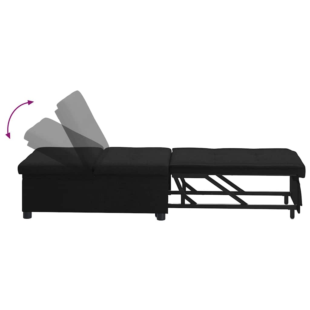Krevet-sofa na razvlačenje Crna 194 x 50 x 82 cm tkanina