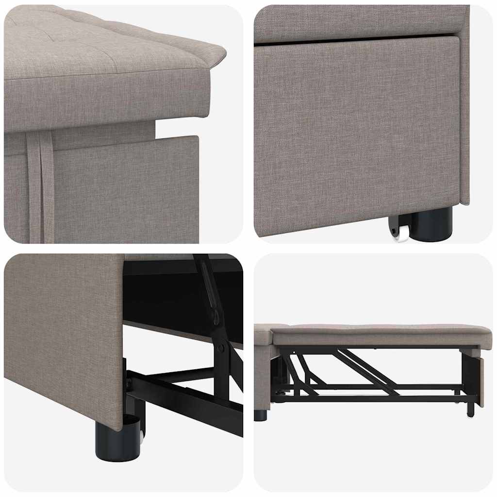 Krevet-sofa na razvlačenje Sivo-smeđa 194 x 50 x 82 cm tkanina