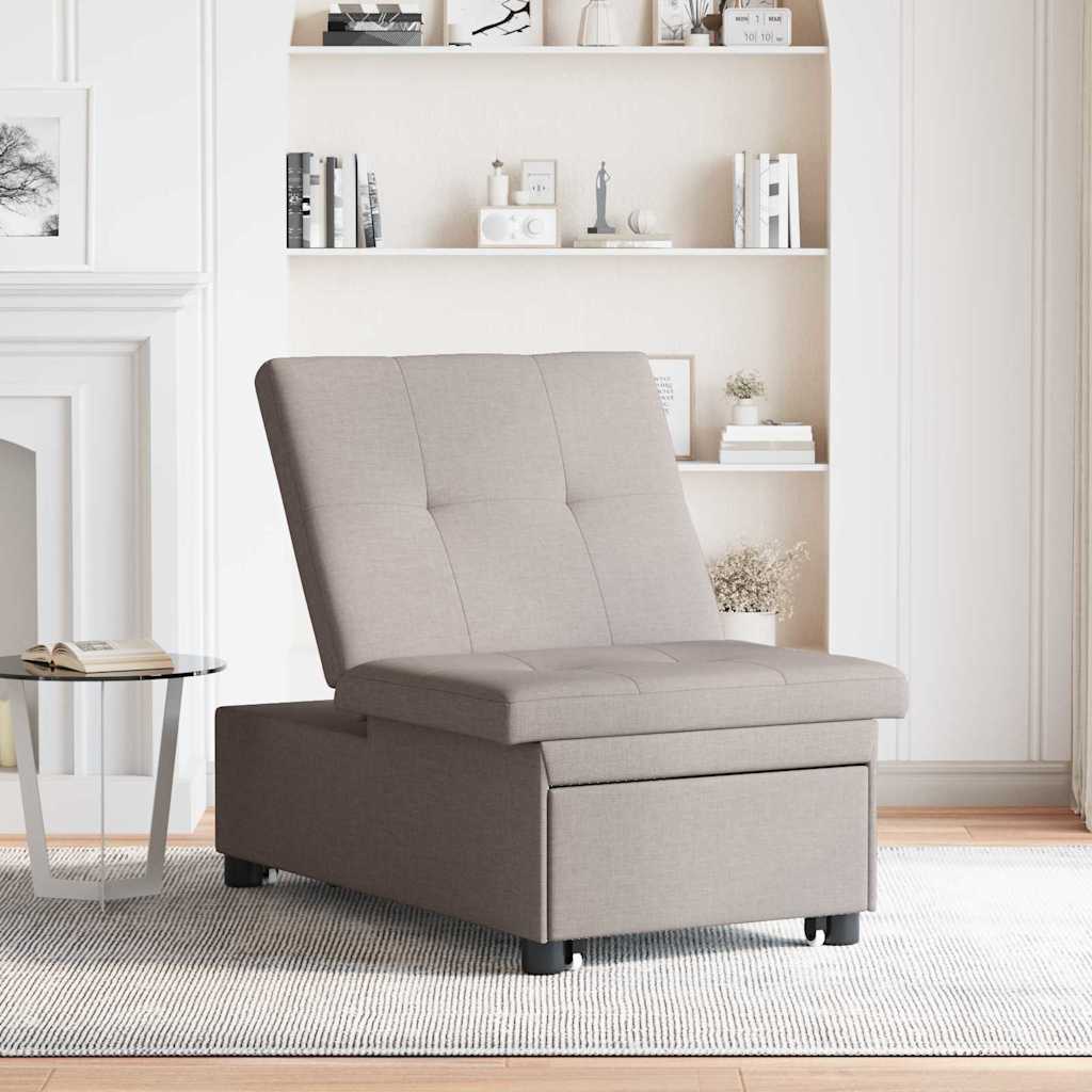 Krevet-sofa na razvlačenje Sivo-smeđa 194 x 50 x 82 cm tkanina