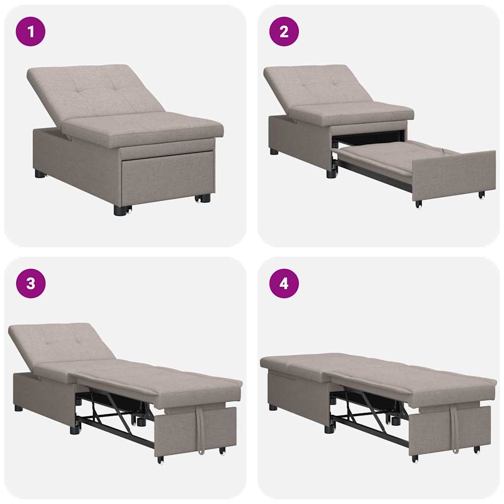 Krevet-sofa na razvlačenje Sivo-smeđa 194 x 50 x 82 cm tkanina