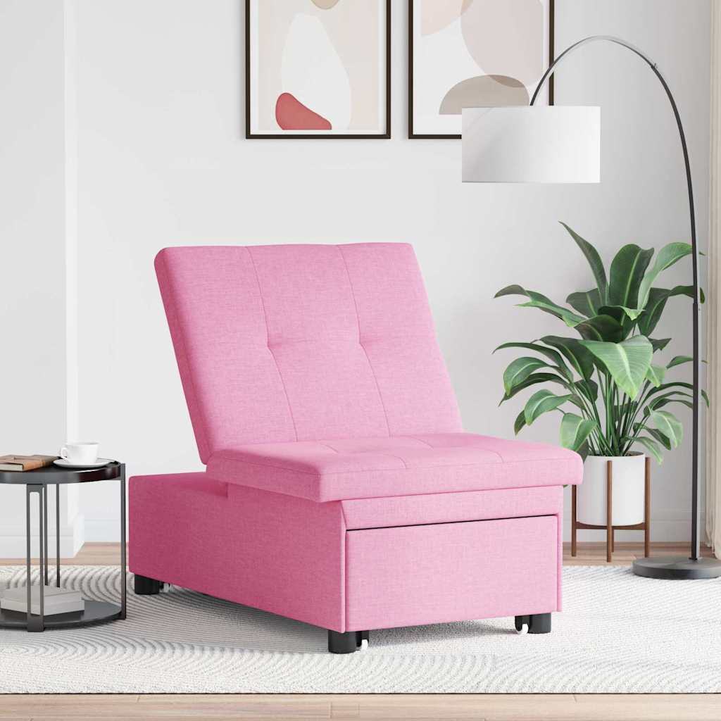 Krevet-sofa na razvlačenje Ružičasta 194 x 50 x 82 cm tkanina