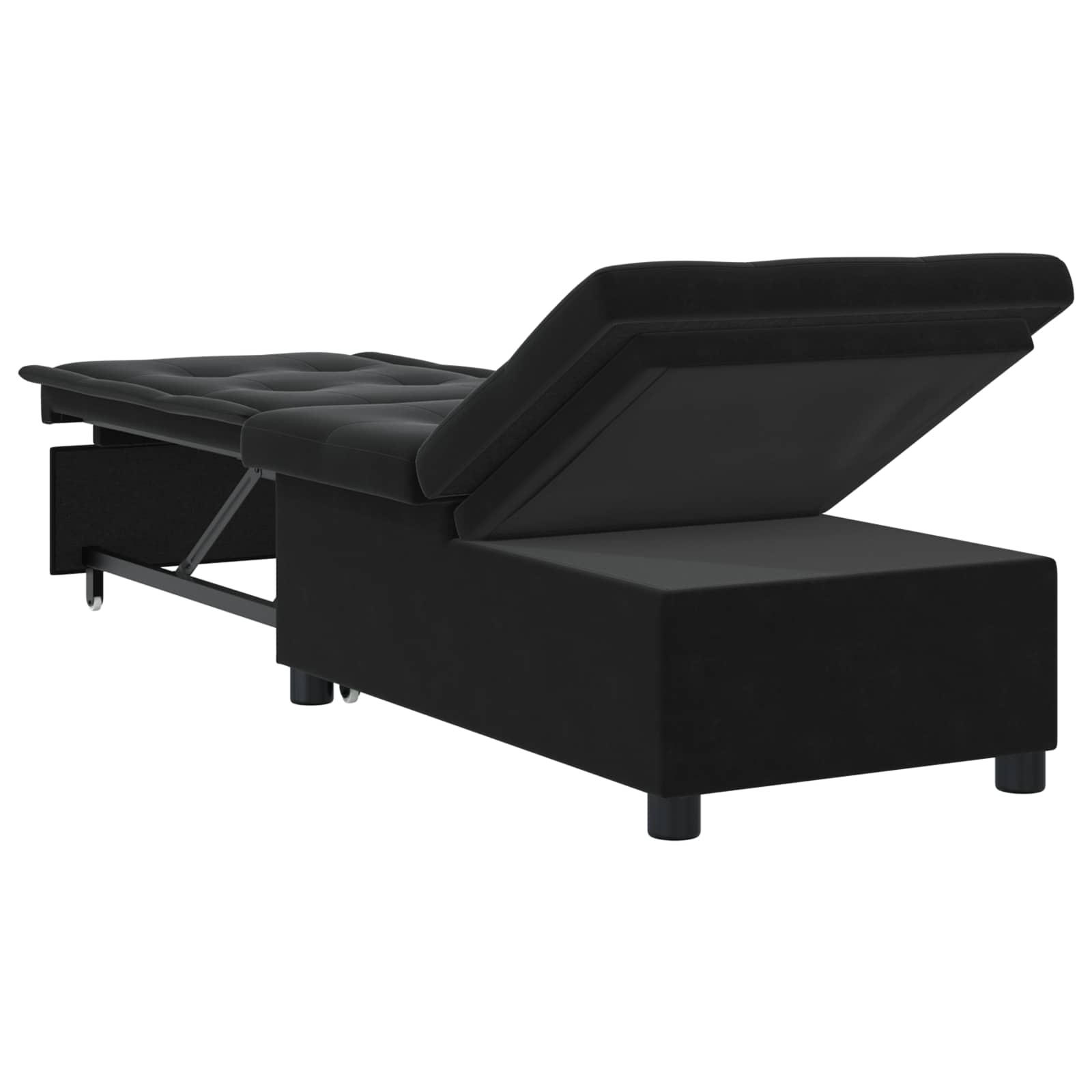 Krevet na razvlačenje Crna 194 x 67 x 82 cm Baršun