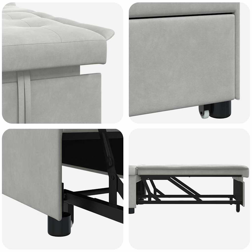 Krevet-sofa na razvlačenje Svijetlo siva 194 x 67 x 82 cm