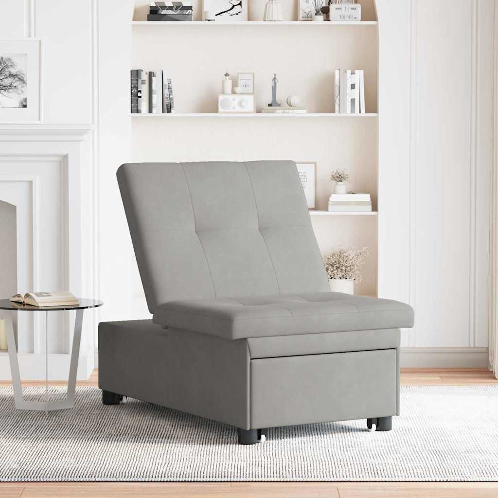 Krevet-sofa na razvlačenje Svijetlo siva 194 x 67 x 82 cm
