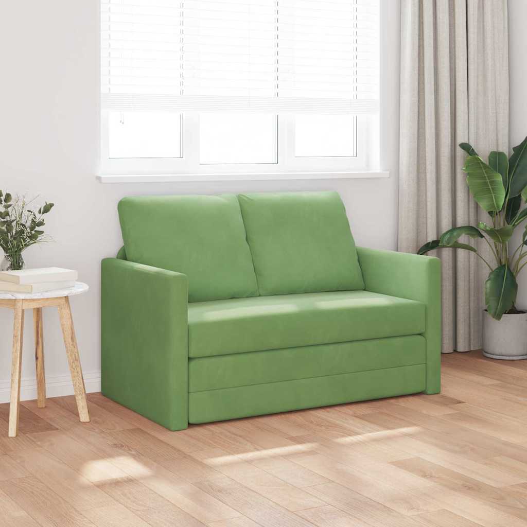 Krevet na razvlačenje Svijetlo zelena 204 x 122 x 60 cm Baršun