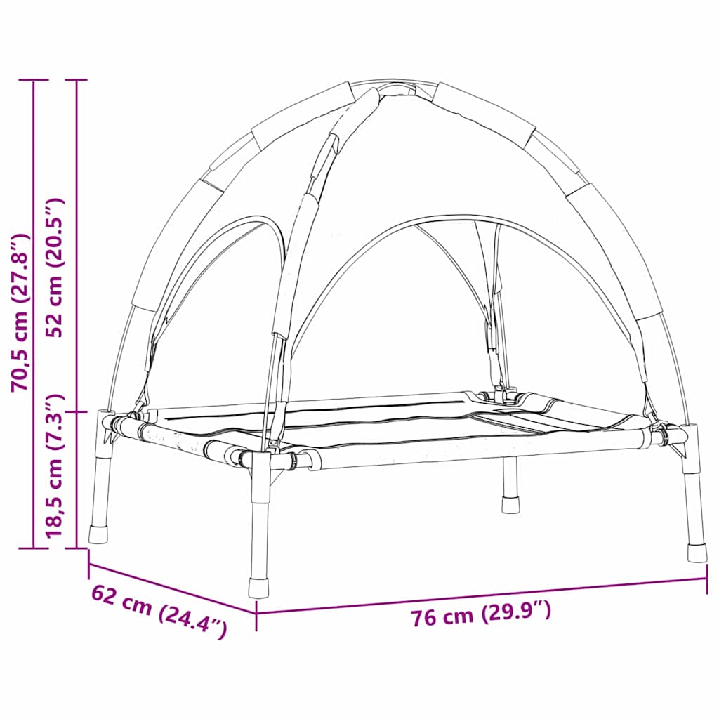 Krevet za psa Crna 76 x 62 x 70,5 cm Čelik