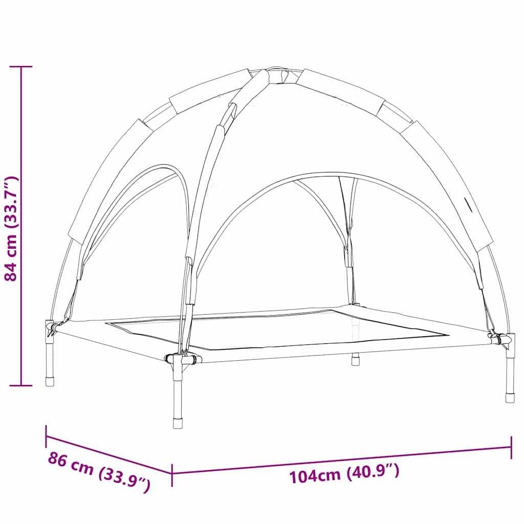Krevet za psa Smeđa 104 x 86 x 84,5 cm Čelik