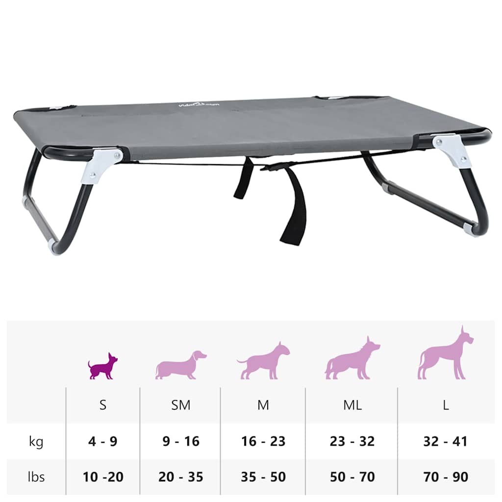 Krevet za psa Svijetlo siva 70 x 46 x 18 cm Čelik