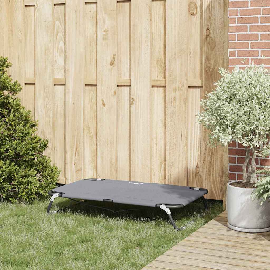 Krevet za psa Svijetlo siva 90 x 55 x 18 cm Čelik