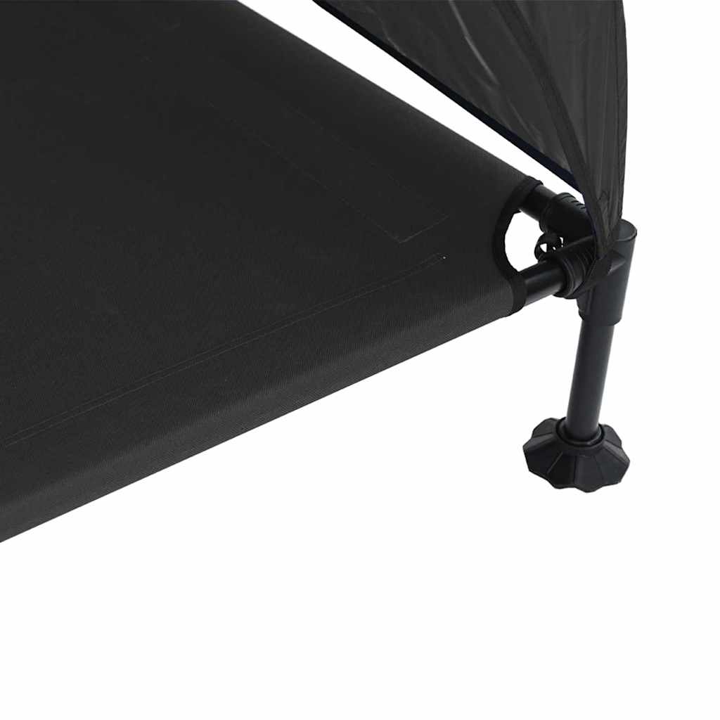 Povišeni krevet za pse Crna 127 x 81 x 108 cm Tkanina i čelik