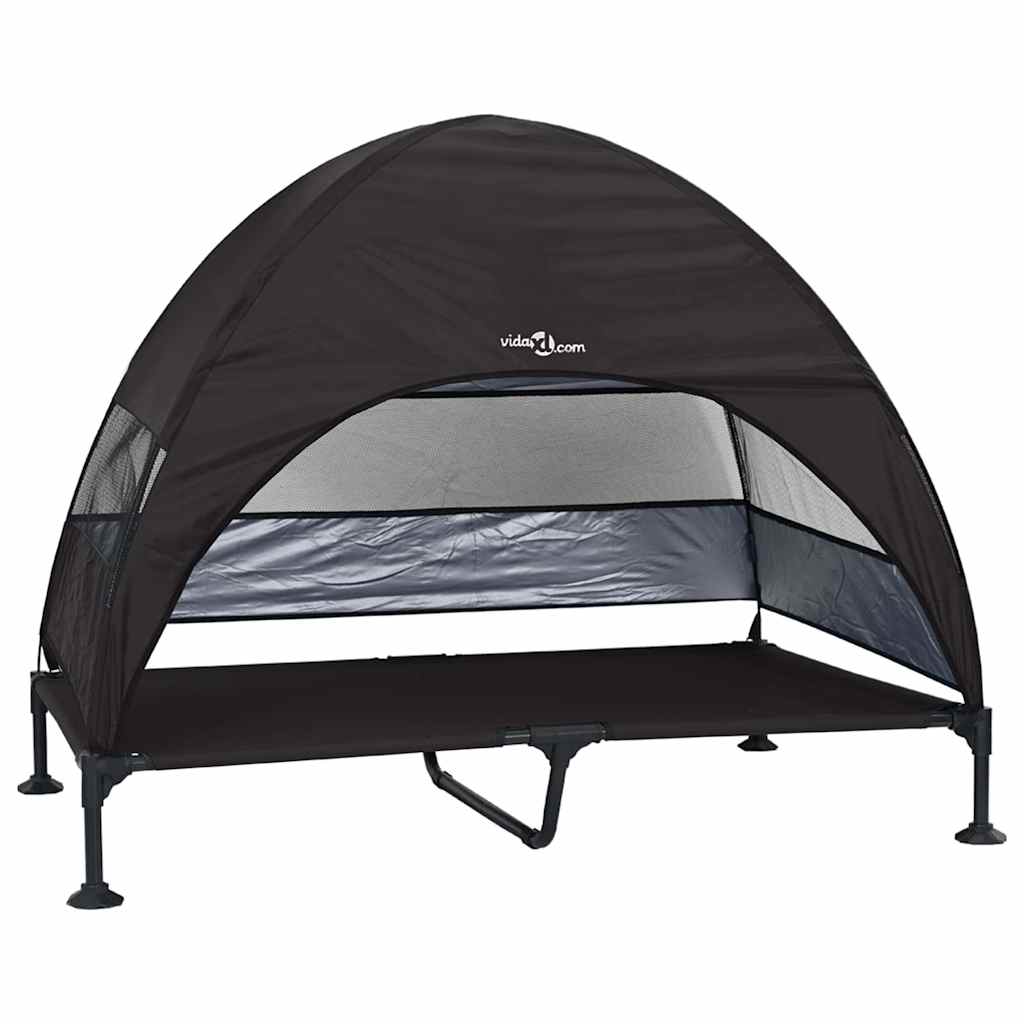 Povišeni krevet za pse Crna 127 x 81 x 108 cm Tkanina i čelik