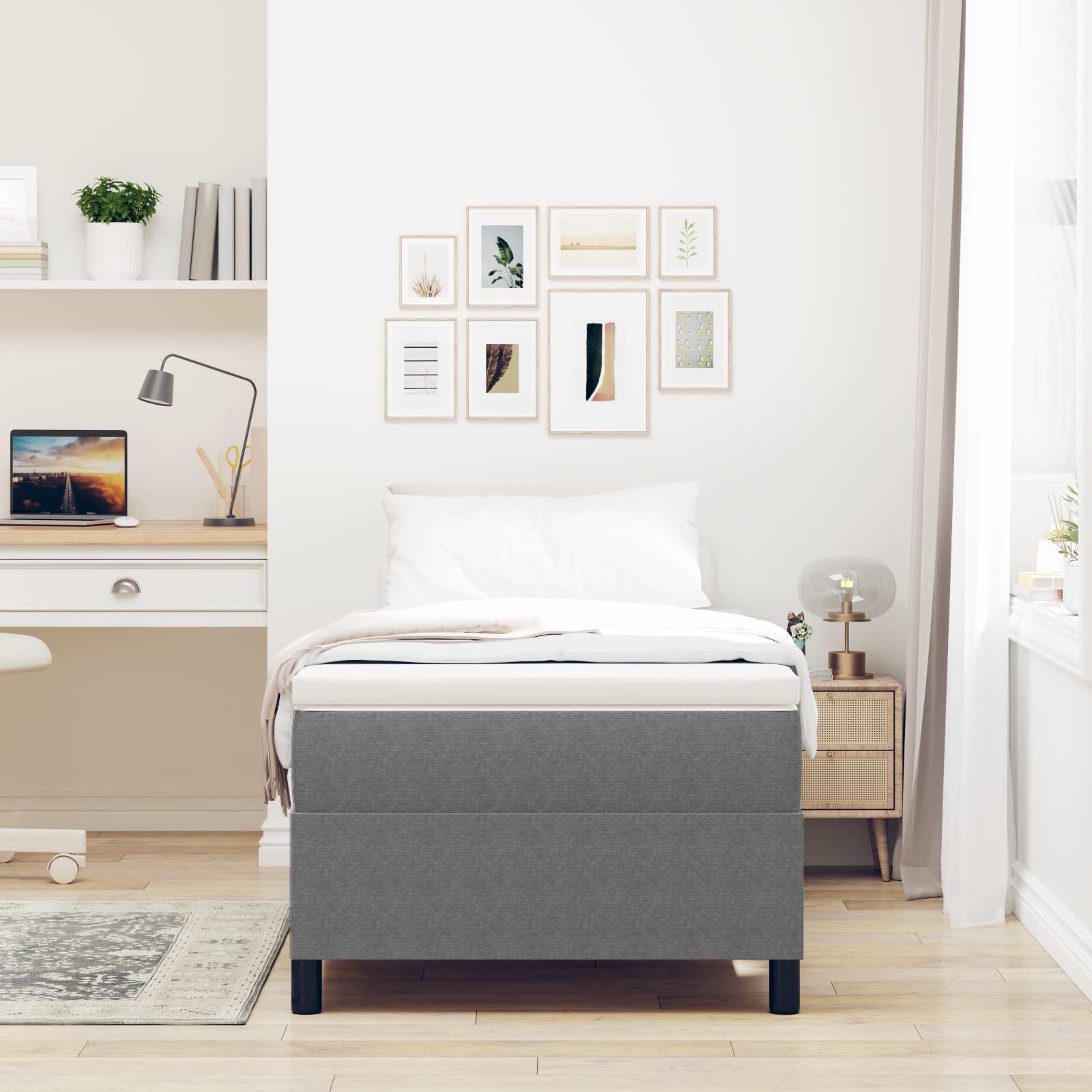 Krevetna platforma Svijetlo siva 80 x 200 cm Kordura tekstil