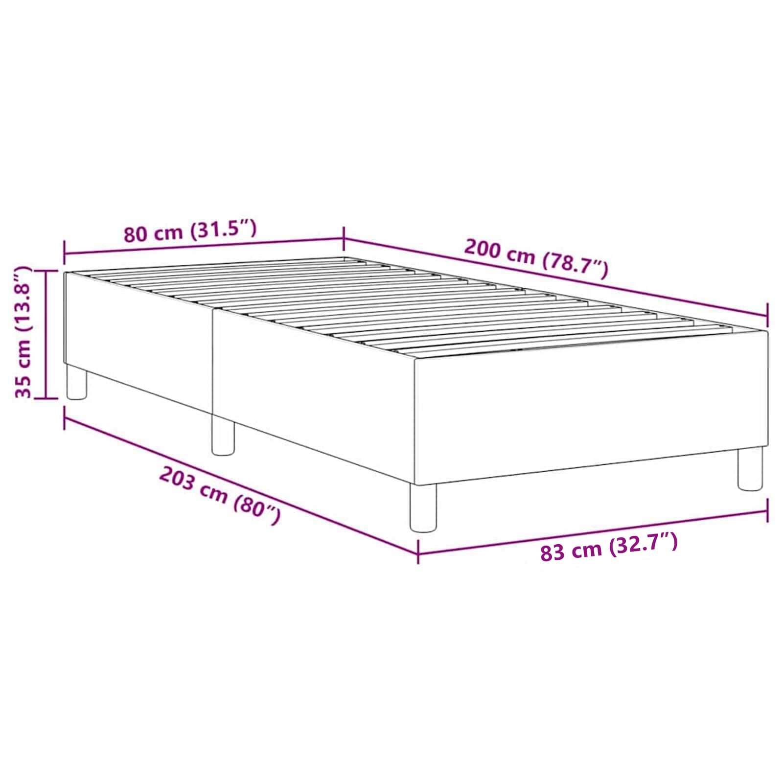Krevetna platforma Plava 80 x 200 cm Kordura tekstil