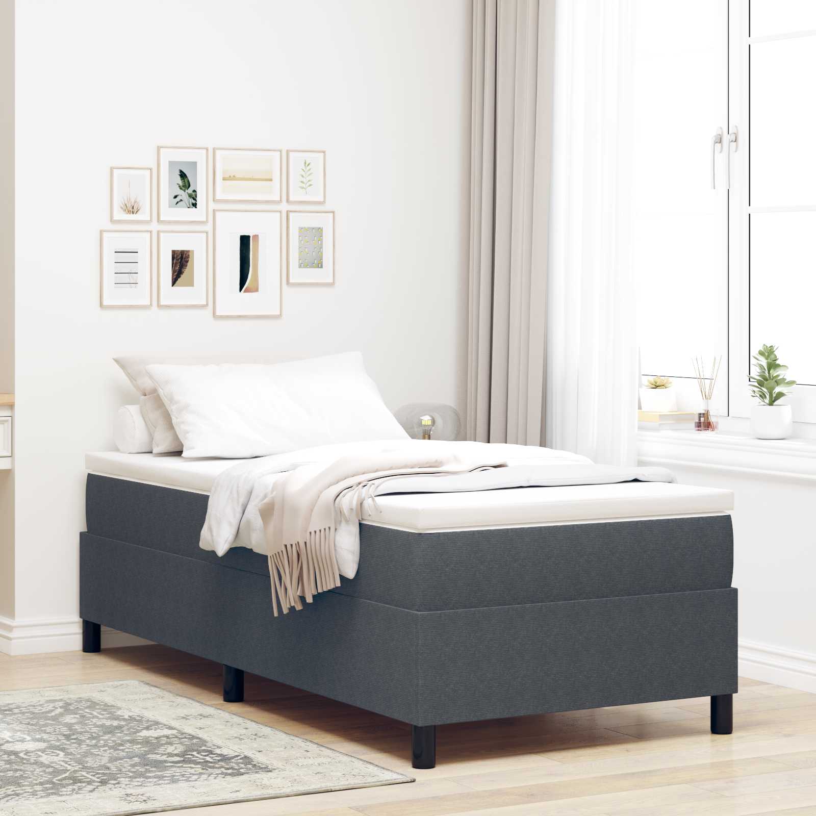 Krevetna platforma Tamno siva 90 x 200 cm Kordura tekstil