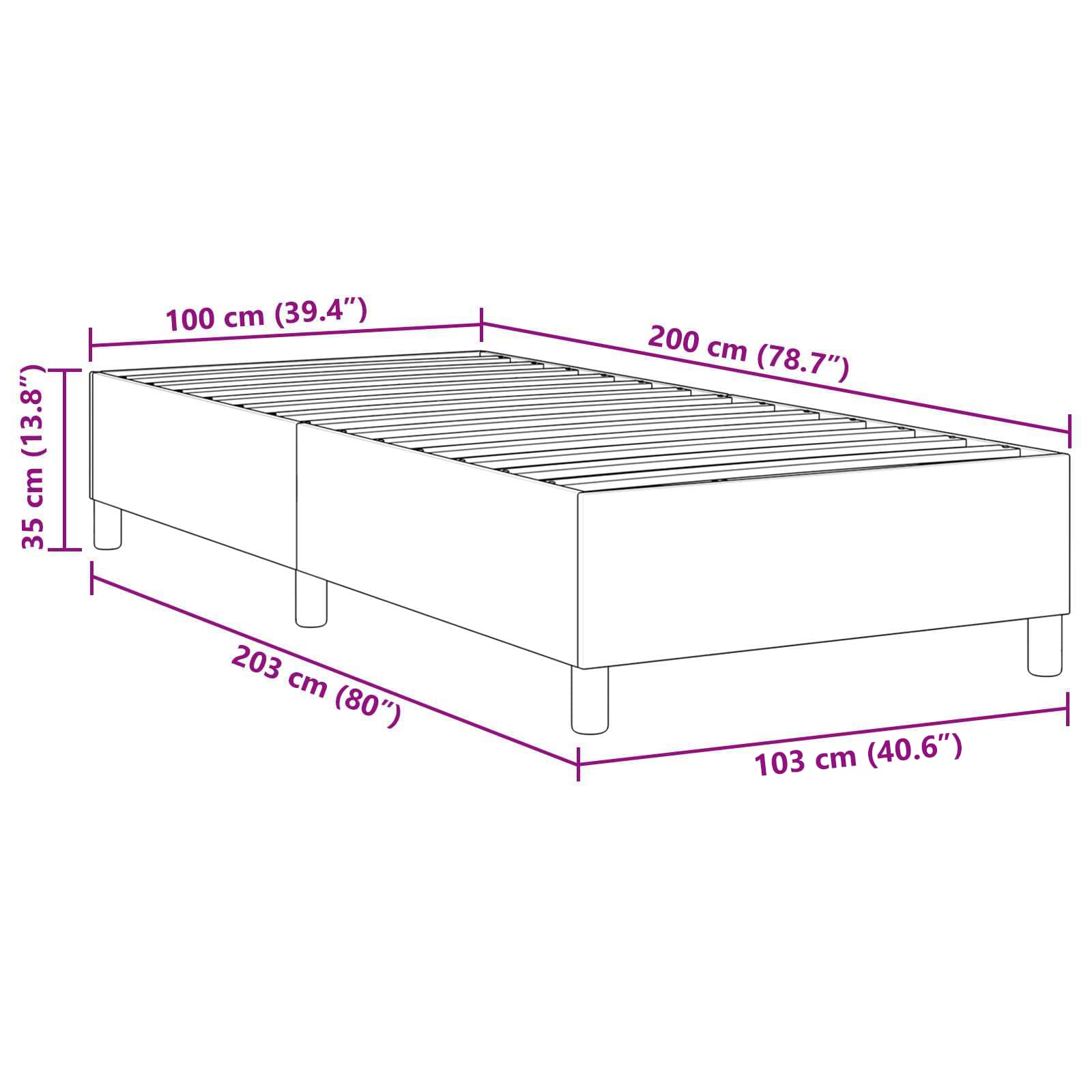 Krevetna platforma Siva zelena 100 x 200 cm Kordura tekstil