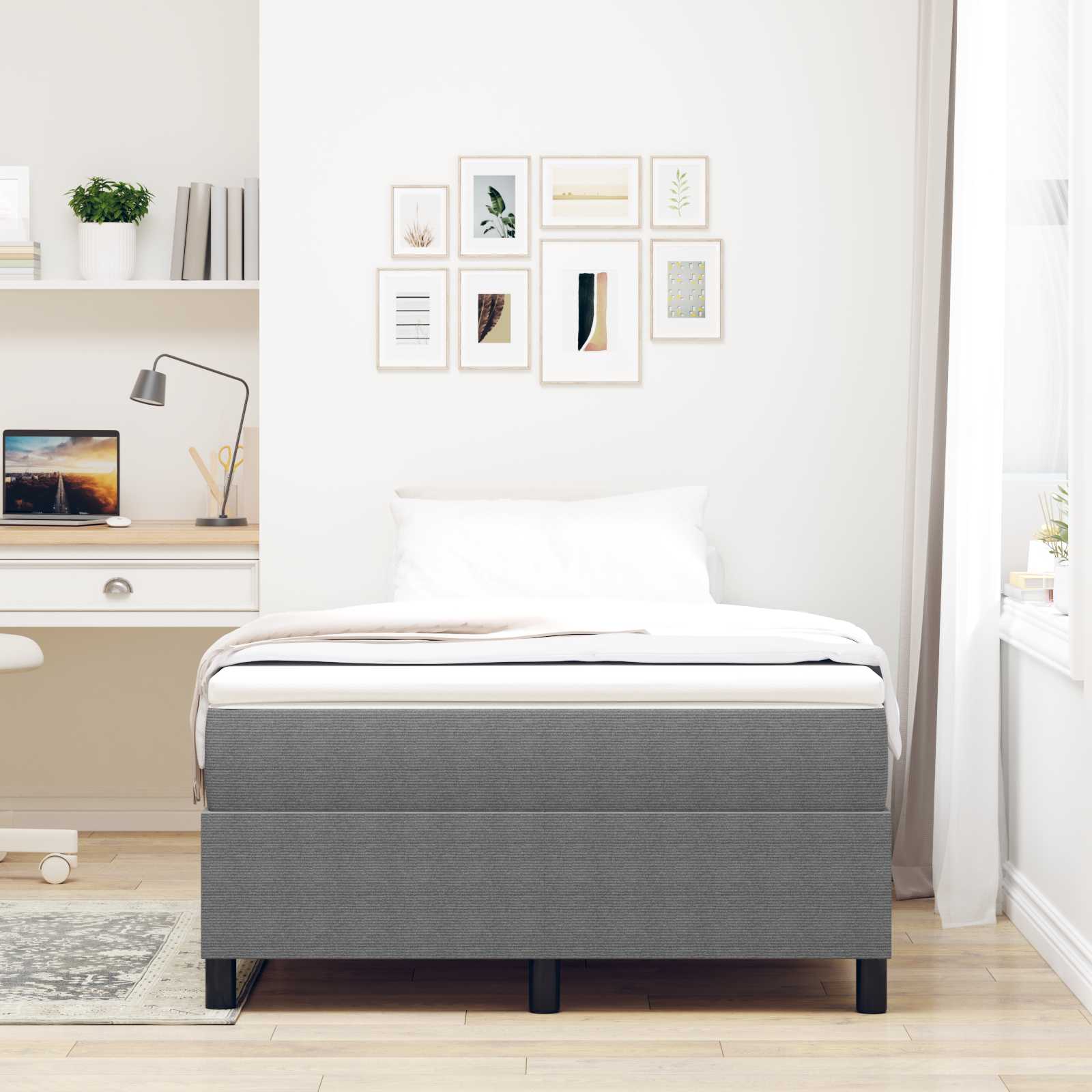 Krevetna platforma Svijetlo siva 120 x 200 cm Kordura tekstil