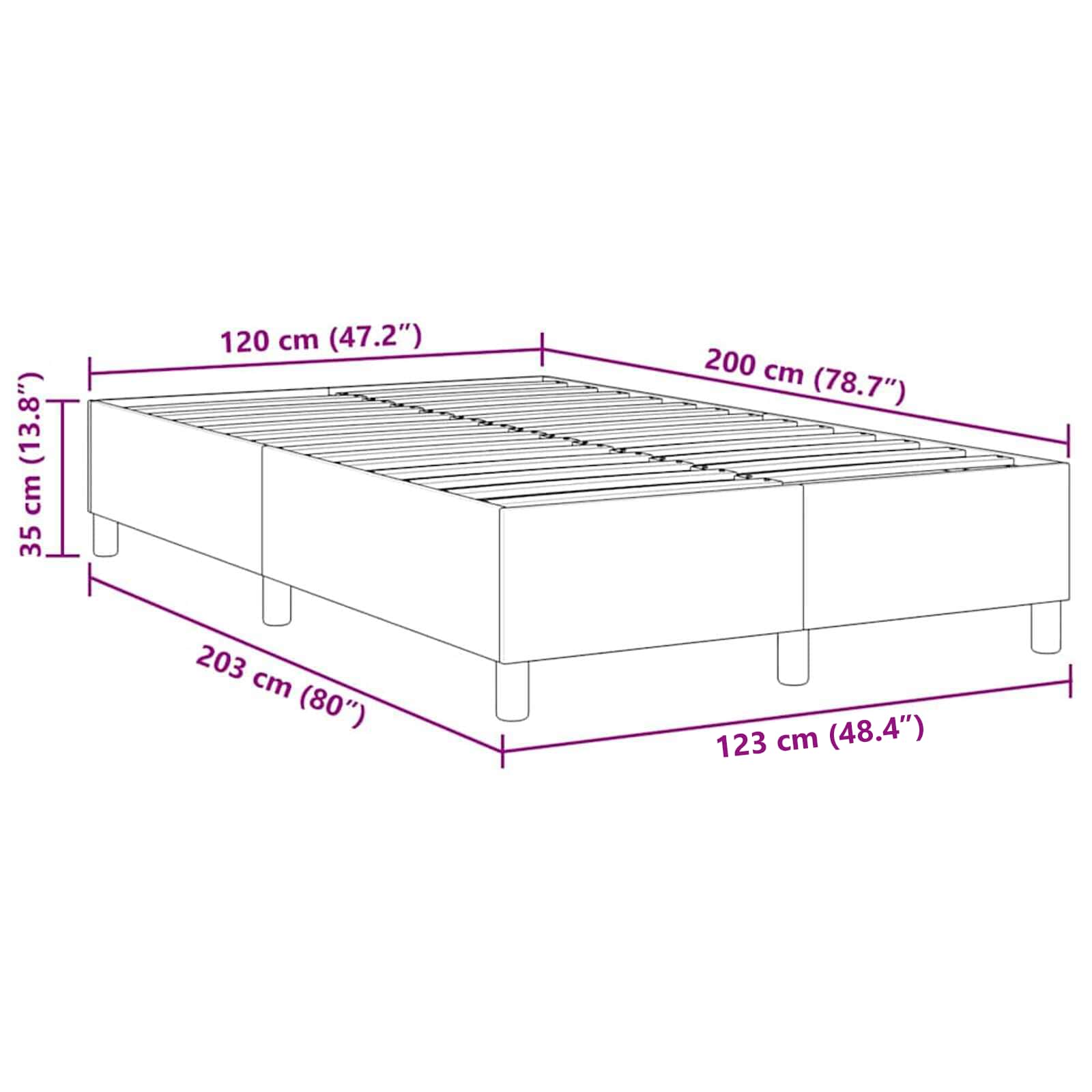 Krevetna platforma Tamno siva 120 x 200 cm Kordura tekstil