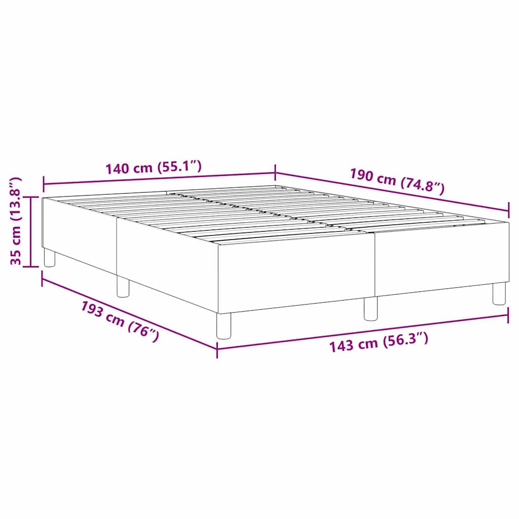 Krevetna platforma Krema 140 x 190 cm Kordura tekstil