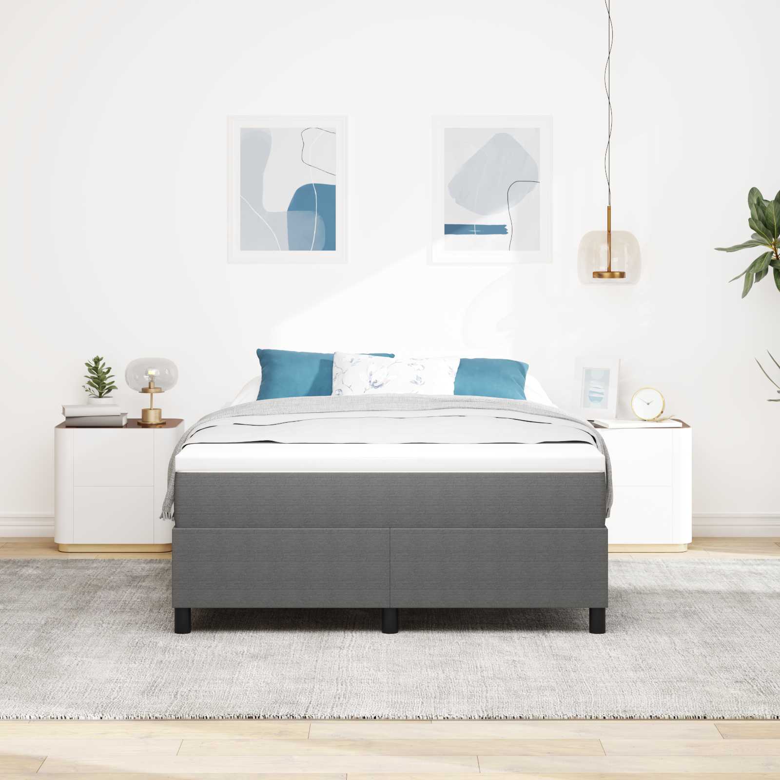 Krevetna platforma Svijetlo siva 160 x 200 cm Kordura tekstil