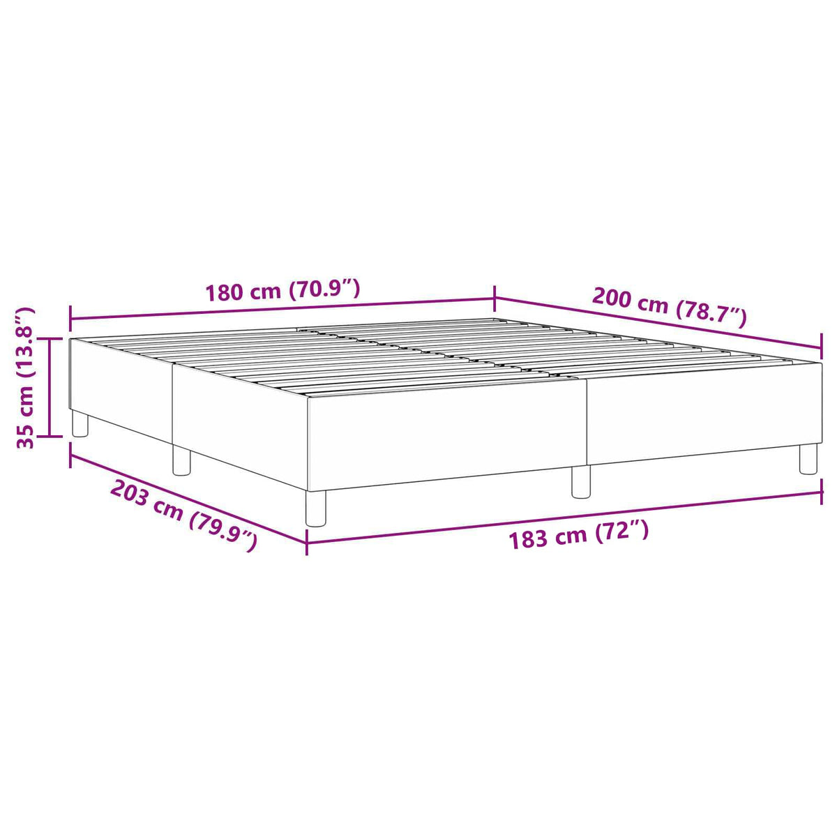 Krevetna platforma Tamno siva 180 x 200 cm Kordura tekstil