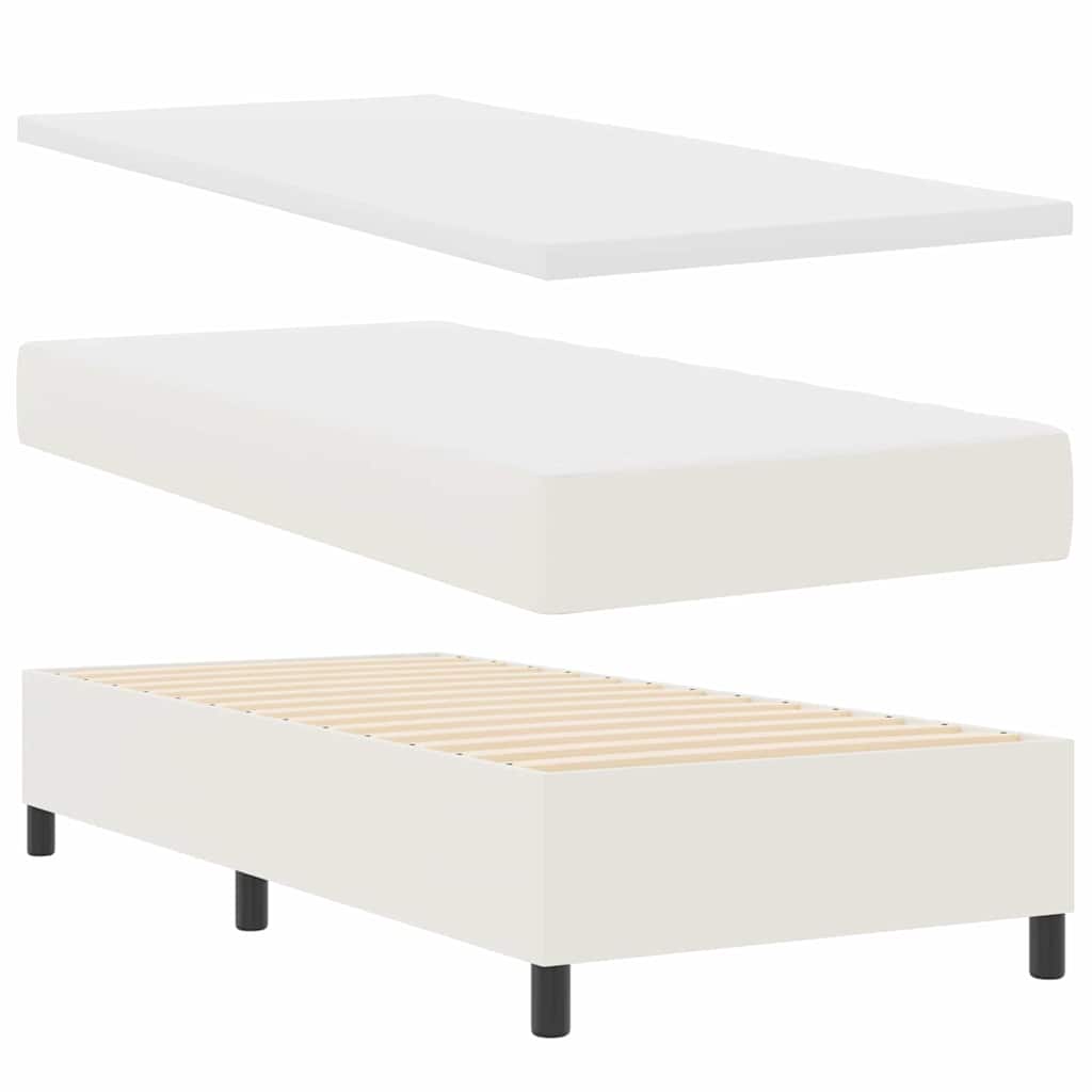 Krevet s opruga kutije Krema i bijela 80 x 200 cm