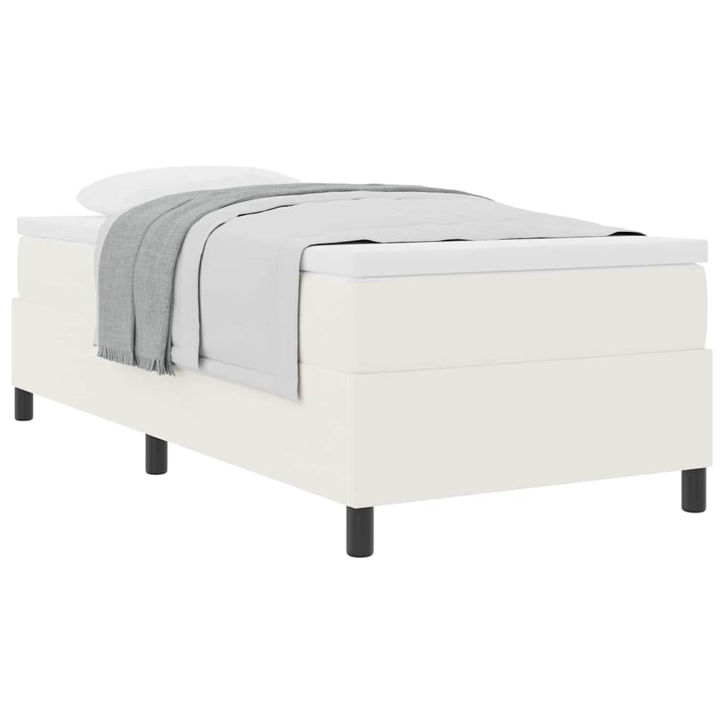 Krevet s opruga kutije Krema i bijela 90 x 200 cm
