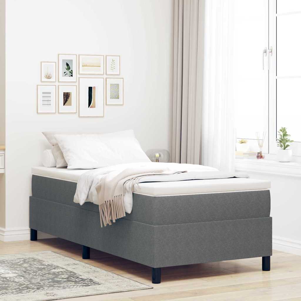Krevet s opruga kutije Svijetlo siva i bijela. 100 x 200 cm