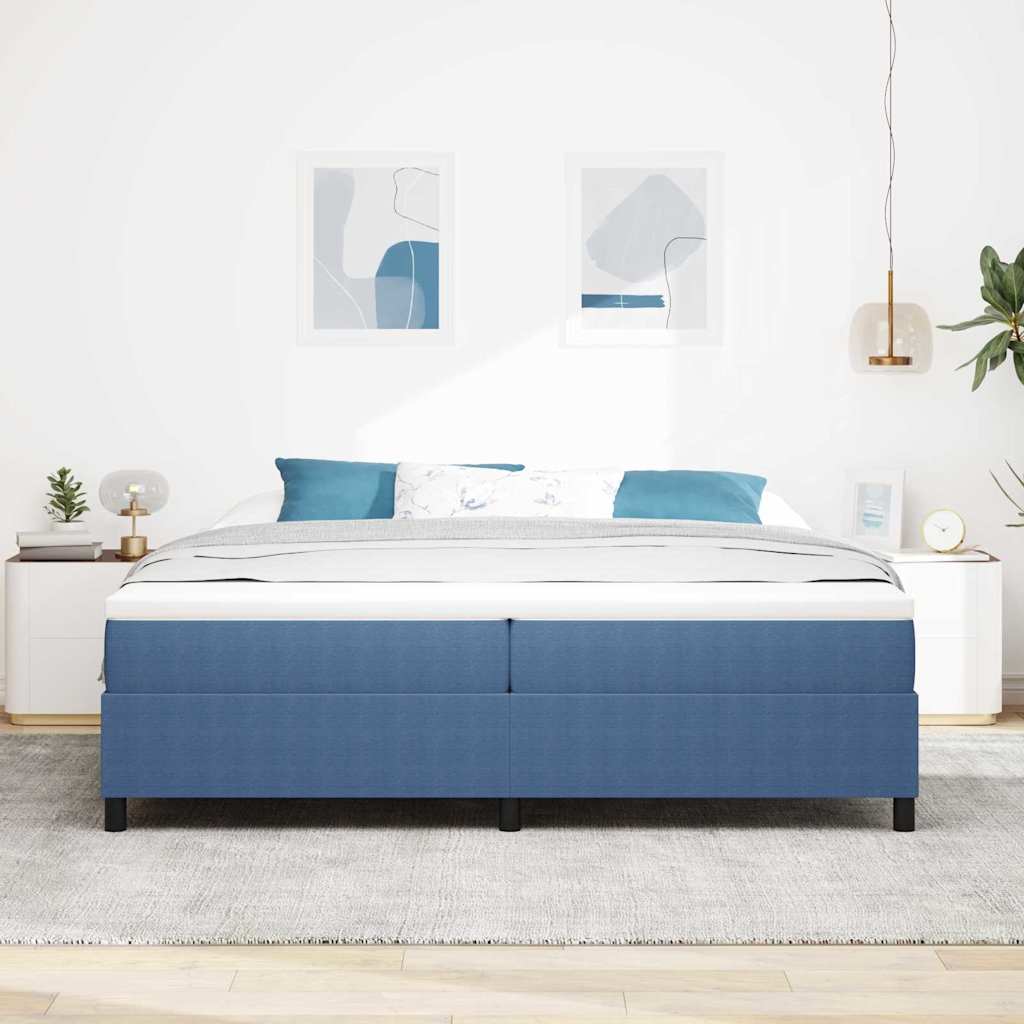 Krevet s opruga kutije Plava i bijela 200 x 200 cm