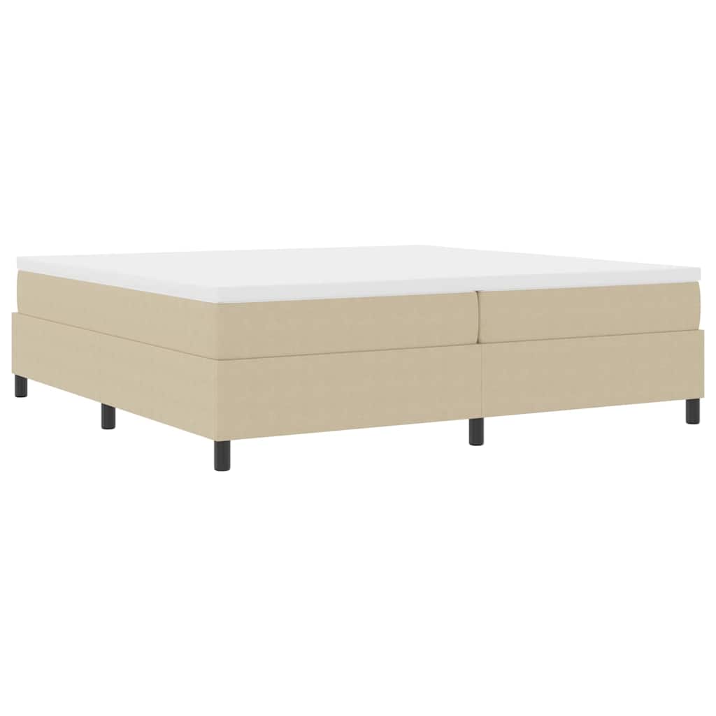 Krevet s opruga kutije Svijetlo siva i bijela. 200 x 200 cm
