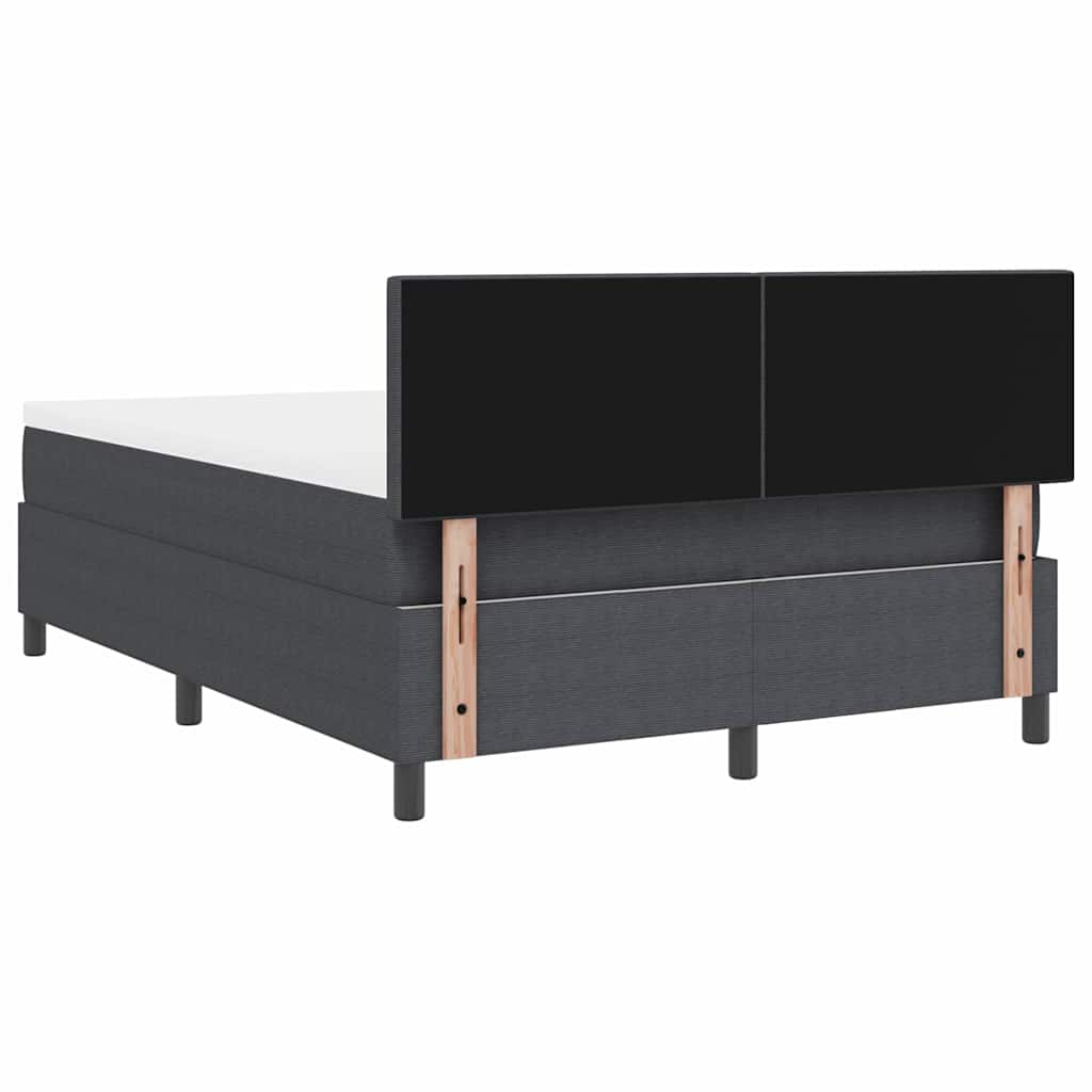 Krevet s opruga kutije Tamno siva i bijela 140 x 190 cm