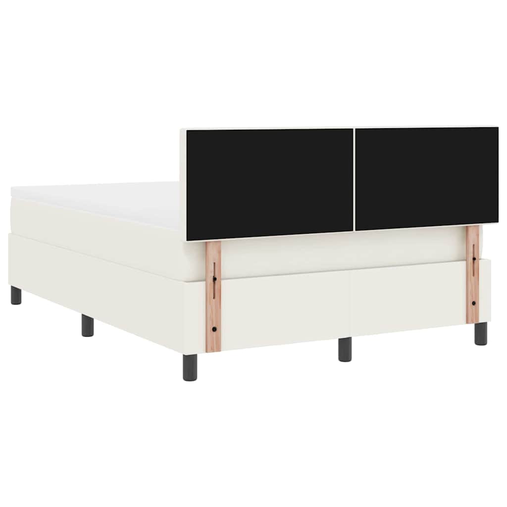 Krevet s opruga kutije s uzglavljem Krema i bijela 140 x 190 cm