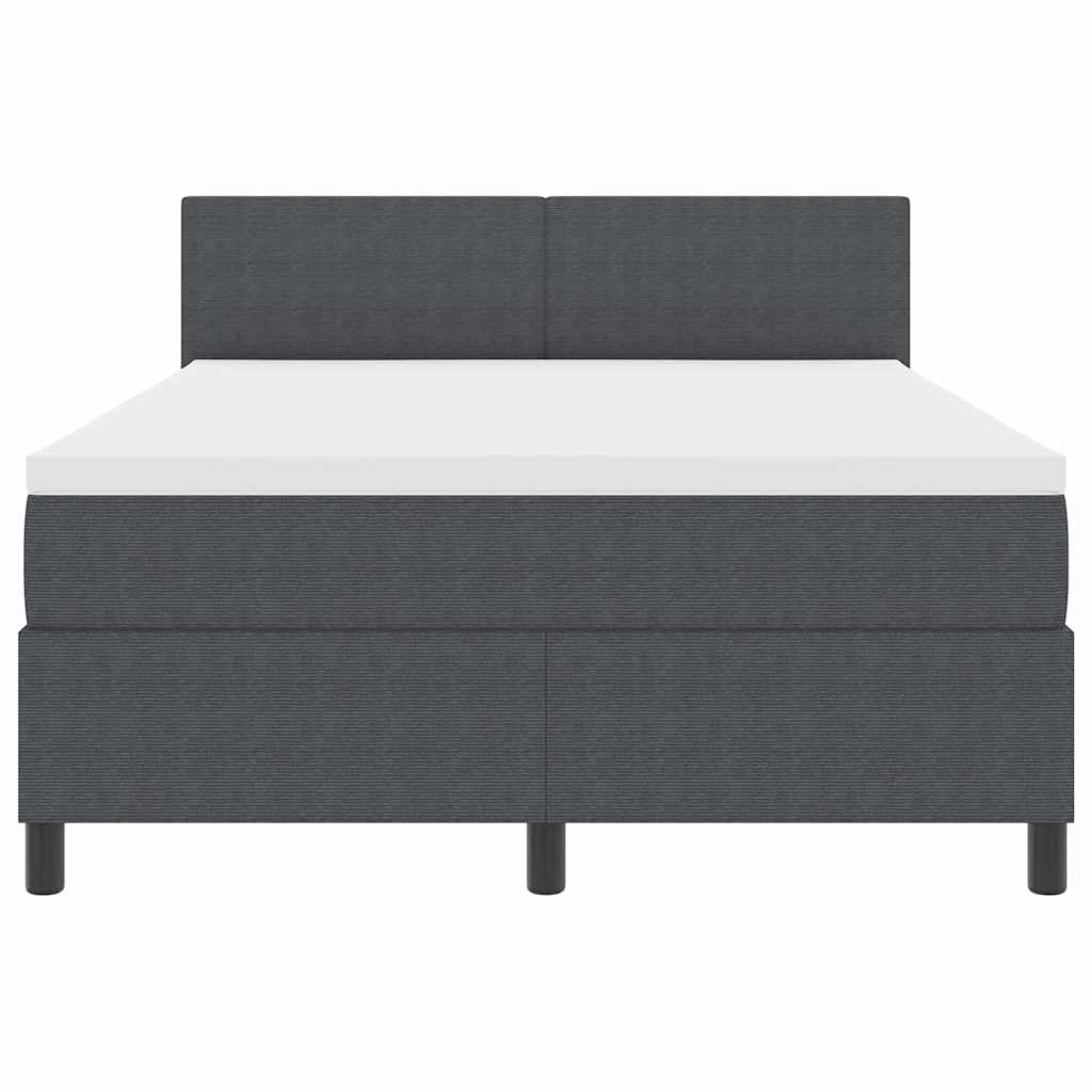 Krevet s opruga kutije Tamno siva i bijela 160 x 200 cm