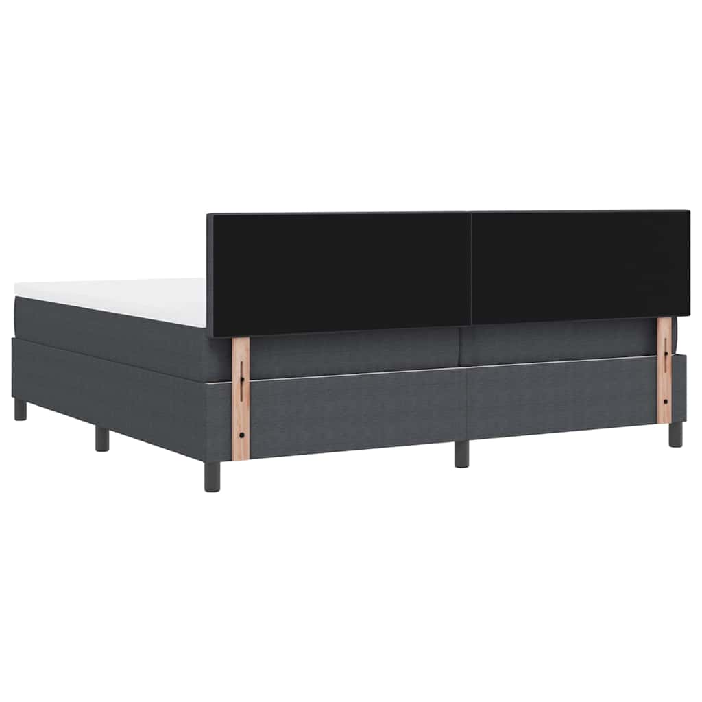 Krevet s opruga kutije Tamno siva i bijela 200 x 200 cm