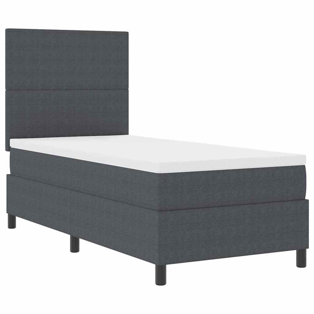 Krevet s opruga kutije Tamno siva i bijela 80 x 200 cm
