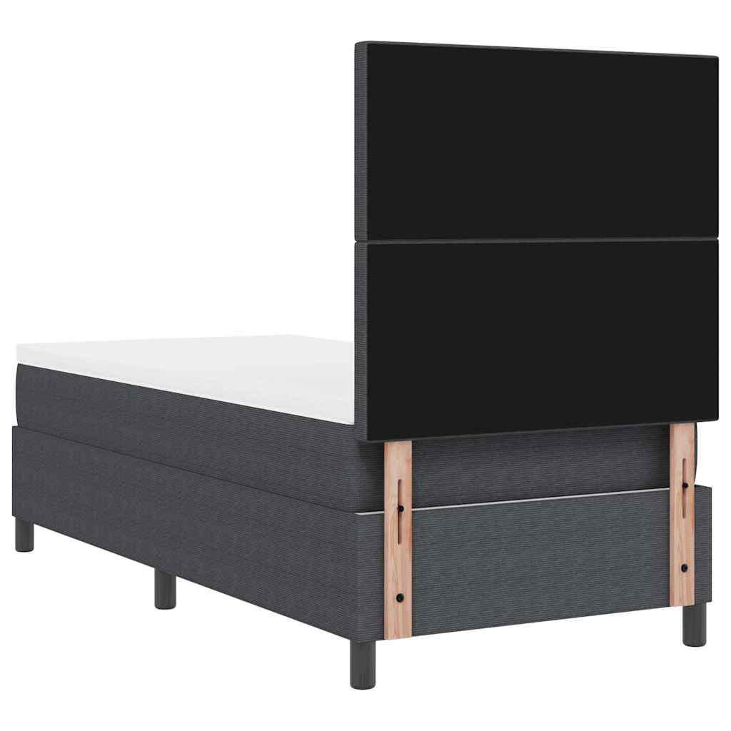 Krevet s opruga kutije Tamno siva i bijela 90 x 200 cm