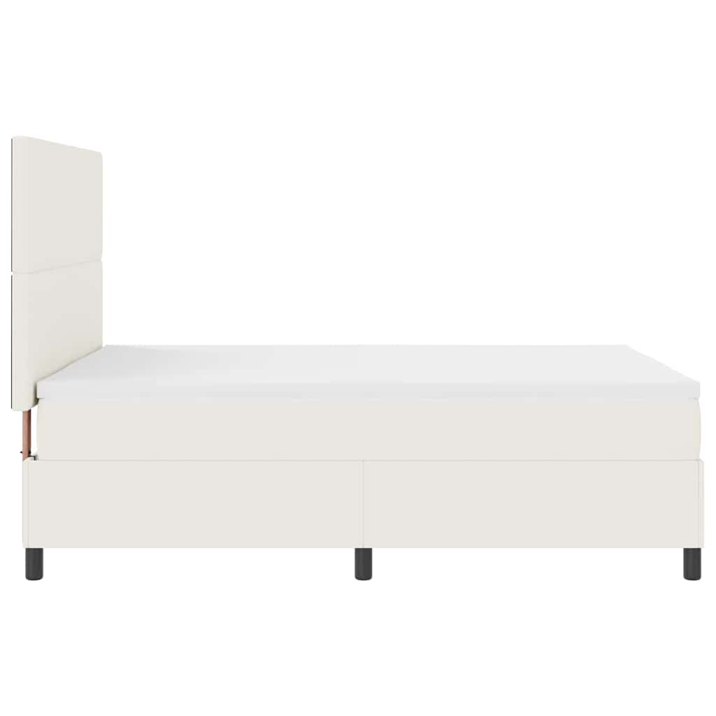 Krevet s opruga kutije s uzglavljem Krema i bijela 140 x 190 cm