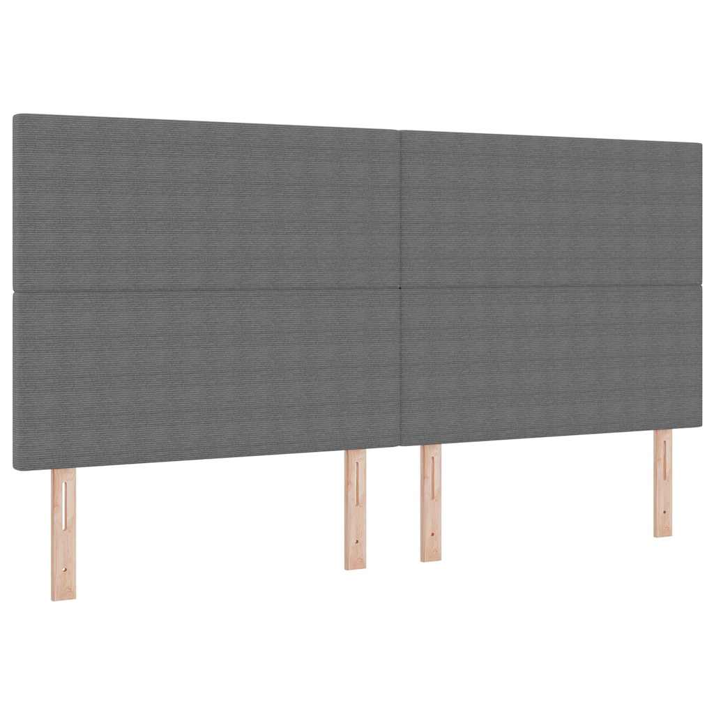 Krevet s opruga kutije Svijetlo siva i bijela. 200 x 200 cm