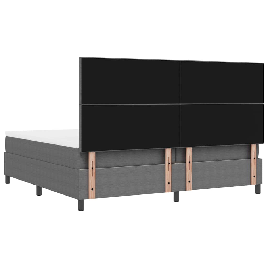 Krevet s opruga kutije Svijetlo siva i bijela. 200 x 200 cm