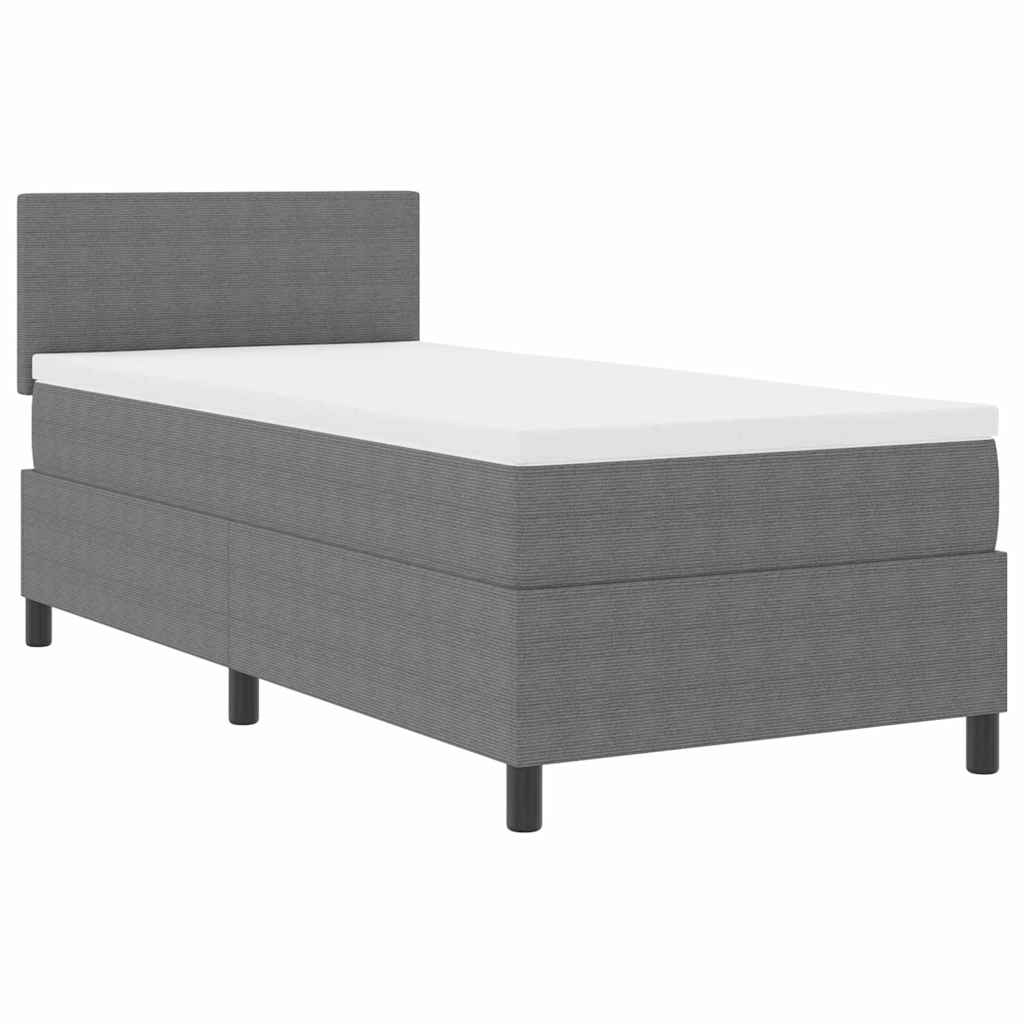 LED Box Spring Krevet Svijetlo siva i bijela. 80 x 200 cm