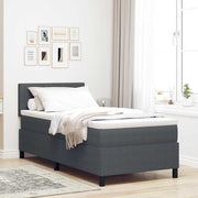 LED Box Spring Krevet Tamno siva i bijela 90 x 200 cm