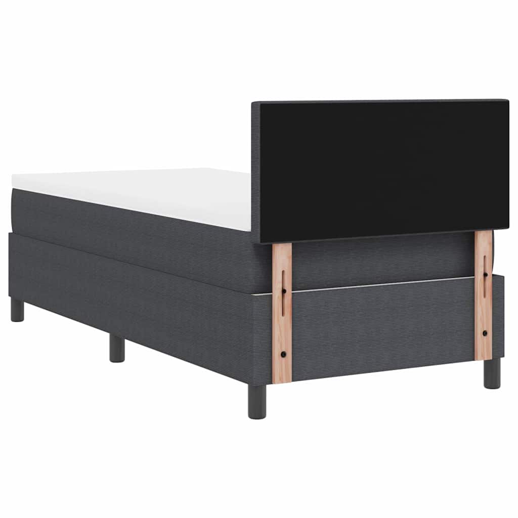 LED Box Spring Krevet Tamno siva i bijela 90 x 200 cm