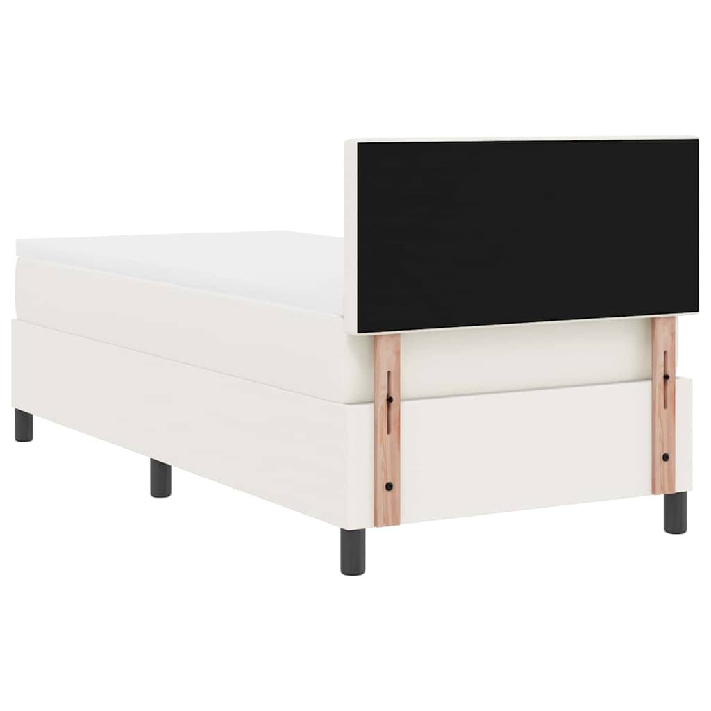 LED Box Spring Krevet s uzglavljem Krema i bijela 100 x 200 cm