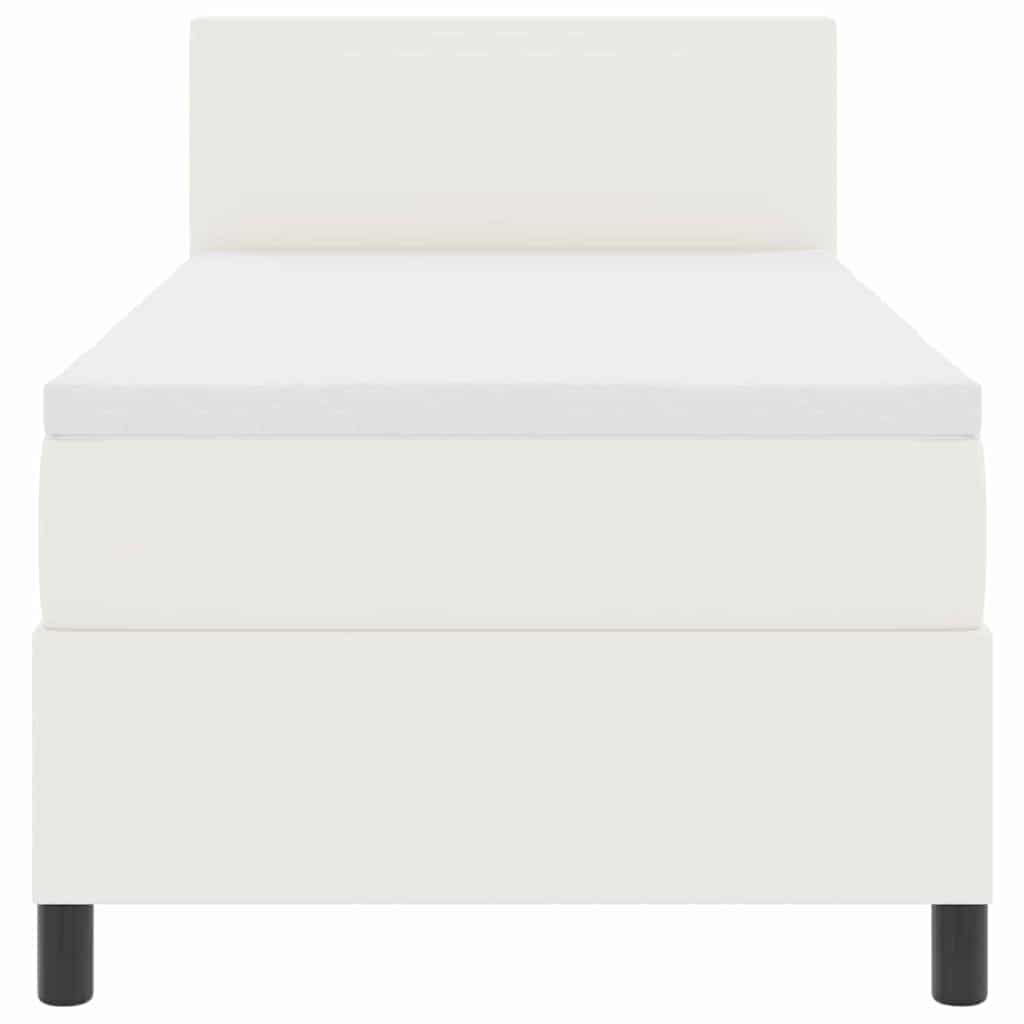 LED Box Spring Krevet s uzglavljem Krema i bijela 100 x 200 cm