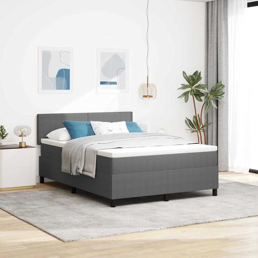 LED Box Spring Krevet Svijetlo siva i bijela. 140 x 200 cm